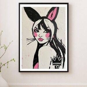 Girl Boss Pop Energy Painting Re-Print on Stretched‎ Canvas Ready to Hang 12x16